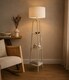 image 2 of ValueLights Hiru Cream 3 Shelf Floor Lamp Cream Boucle Shade