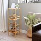 image 7 of 4 Tier Adjustable Wooden Standing Shelving Rack Unit Natural Brown Brown | One Size