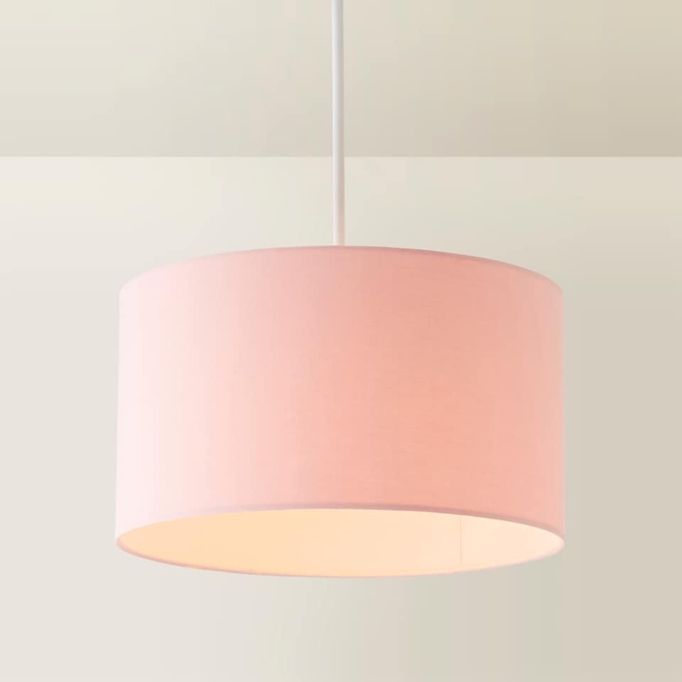 image 1 of ValueLights Reni Medium Pink Fabric Pendant Shade | Pink