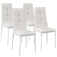 image 1 of Dining Chair Set - high backrest, slim steel legs & rhinestone highlights | White | white | 4