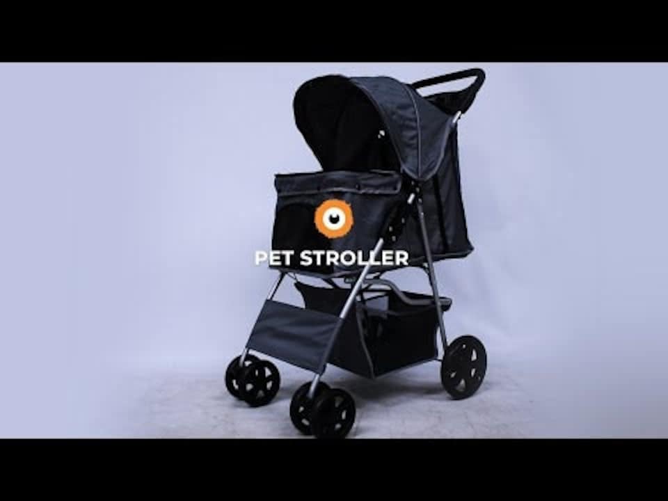 image 1 of Pet Stroller with Rain Cover – Grey | Multi | One Size