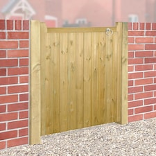 Drayton Square Top Low Single Gate - Pressure Treated Scandinavian Redwood - W900 x H950 mm | Brown | 1