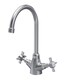 image 1 of Traditional Kitchen Sink Mono Mixer Tap - Brushed Nickel Crosshead | Silver | Brushed Nickel | 1