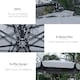 image 5 of Outsunny 2.7m Garden Cantilever Banana Parasol Sun Shade w/ Crank, Dark Grey