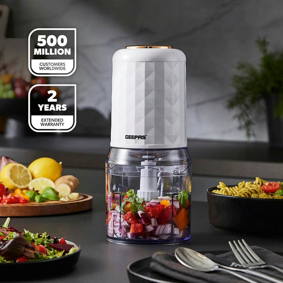 image 1 of GEEPAS Mini Food Processor - White White