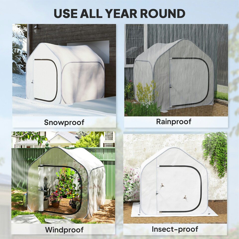 image 1 of Outsunny Mini Pop Up Greenhouse w/ Reinforced PE Cover, Zipper Door, Green
