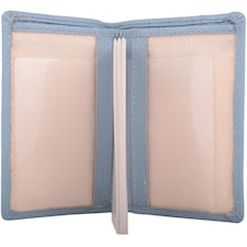 London Leathergoods Unisex Genuine Leather RFID Protected Credit Travel Card Holder Case | Blue | Iceberg