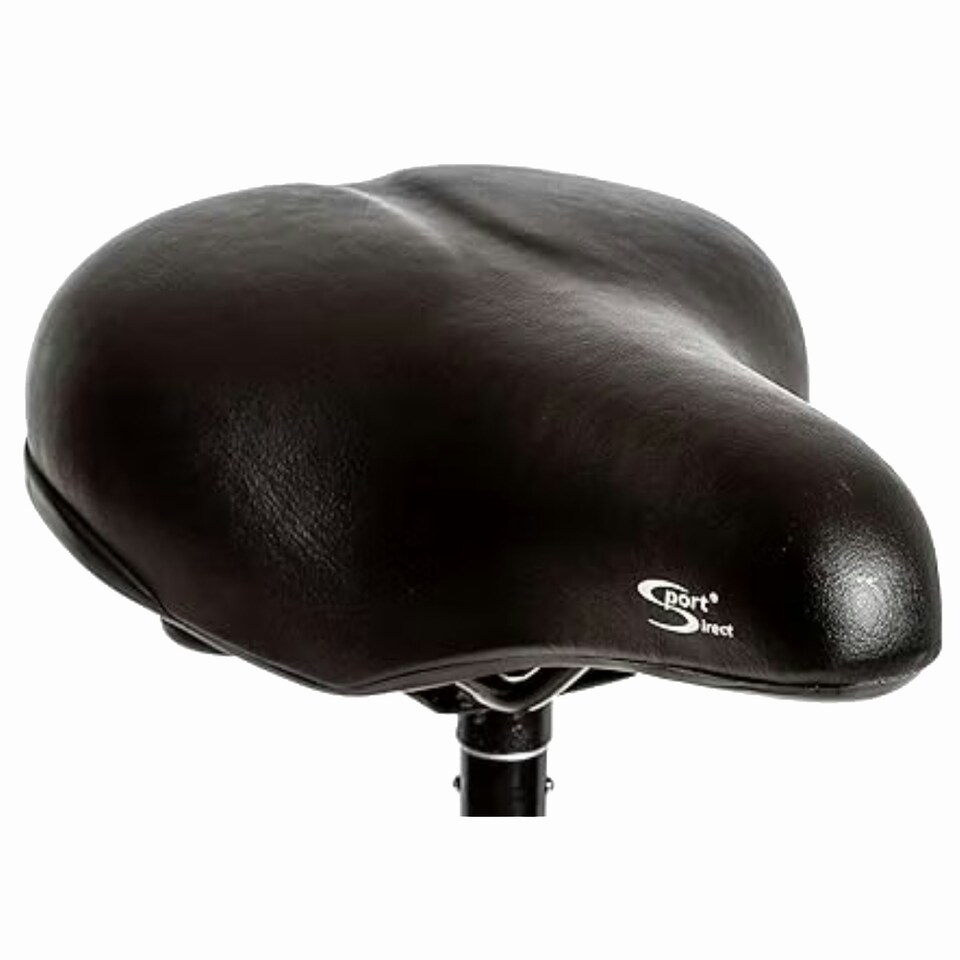 image 1 of Sport Direct Unisex Large Gel Black Bike Saddle With Steel Rails