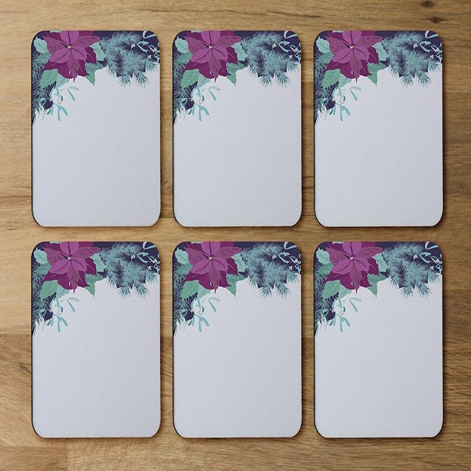 image 1 of Purple & Blue Flowers (Coaster)