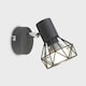 image 1 of ValueLights Retro Style Metal Basket Cage Wall Light Fitting In Pewter Grey Finish