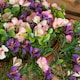 image 4 of Large Outdoor Artificial Hanging Flower Basket with Petunias and Removable Chain Brown