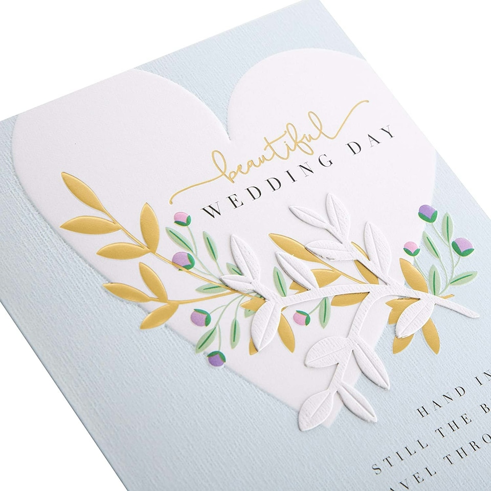 image 1 of Elegant Heart Design Open Beautiful Wedding Day Card