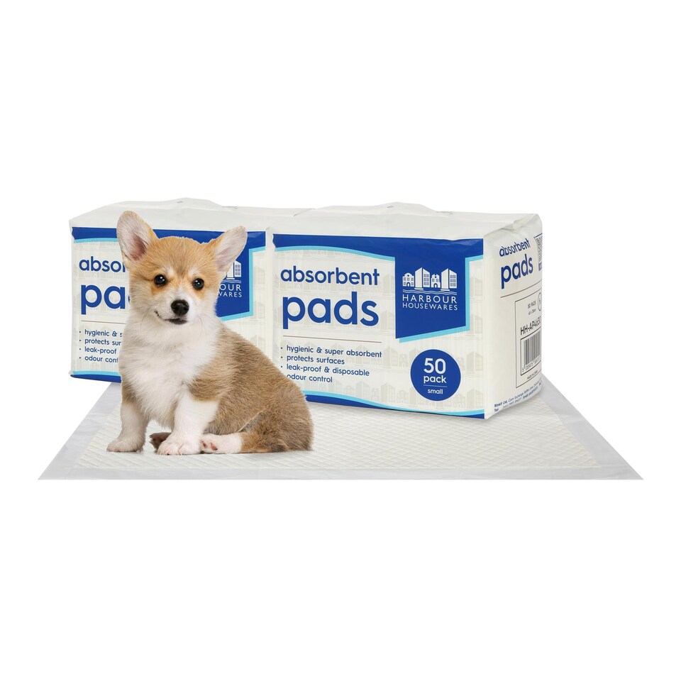 image 1 of Harbour Housewares 100x Disposable Puppy Training Pads - 32.5 x 45cm - Absorbent Puppy Training Pads Leak-Proof Pee Pads