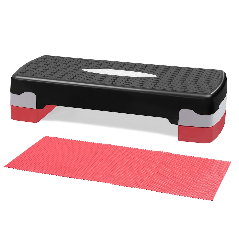 image 1 of Aerobic Stepper Yoga Step Board Gym Fitness Exercise Cardio Adjustable Blocks Red