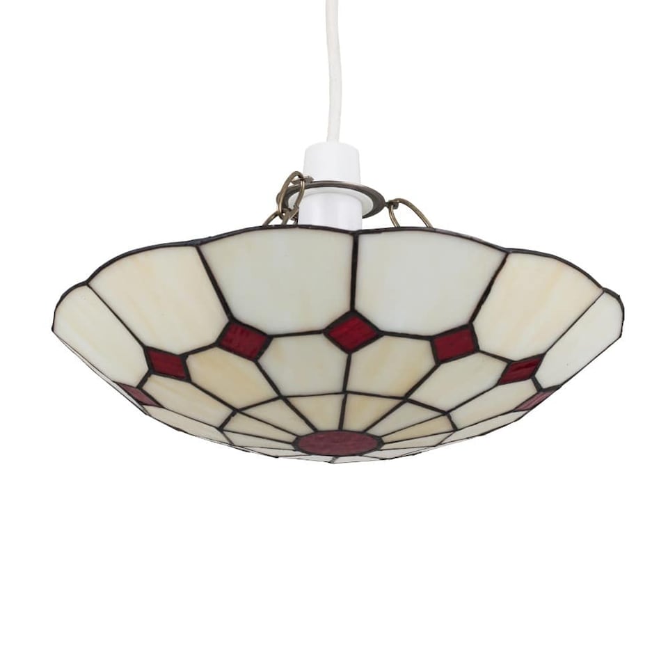 image 1 of ValueLights Cortez Red Ceiling Pendant Shade | Cream