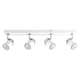 image 3 of ValueLights 4 Way Straight Bar Ceiling Spotlight Fitting in a Gloss White Finish - Complete 5w GU10 LED Bulbs 3000K Warm White
