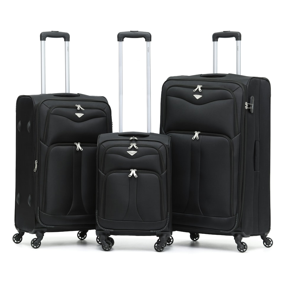 image 1 of Flight Knight Lightweight 4 Wheel 800D Soft Case Suitcases Anti Crack Cabin & Hold Luggage Options 100 Airlines Approved - Including easyJet, BA & Many More! Red | Burgundy | Large