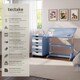 image 2 of Kids Study Desk And Filing Cabinet Set Childrens Play Room Furniture MDF In 2 Colours 7 Step Adjustable Height | Blue | blue | 109 x 55 x 94 cm | 1