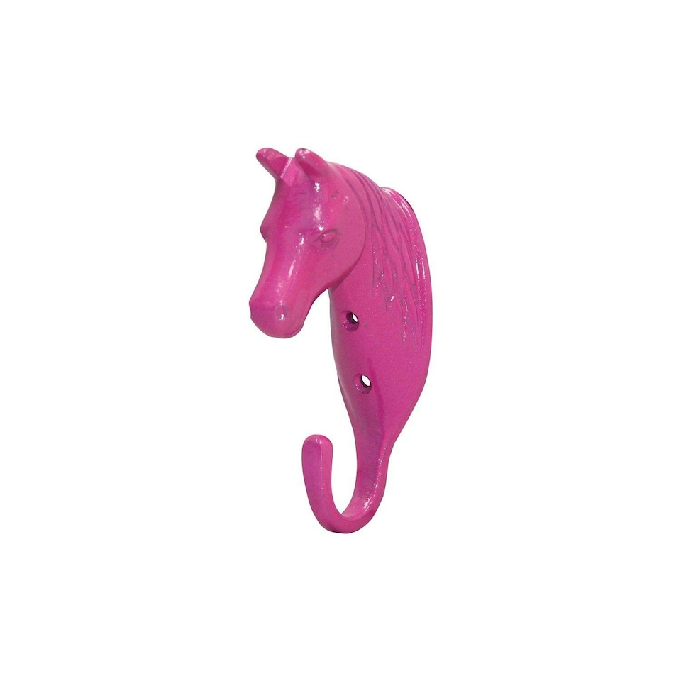 image 1 of Perry Equestrian Horse Head Single Stable/Wall Hook - Pink - One Size