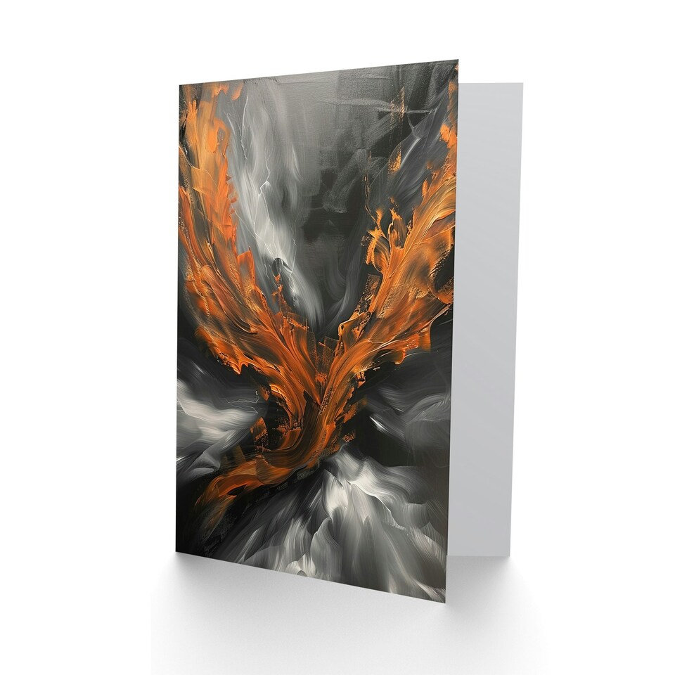 image 1 of Firebird Phoenix Abstract Flame Wings Him Her Birthday Card