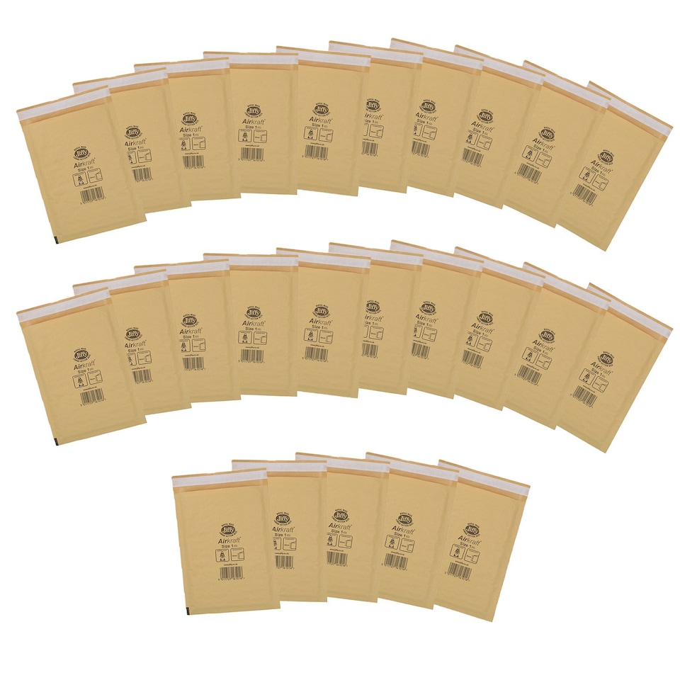 image 1 of 25pk Genuine Gold Jiffy Bag Airkraft Bubble Padded Mail Bag Envelope Size 1