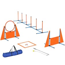 PawHut Seven-Piece Dog Agility Equipment, Obstacle Training Course Kit