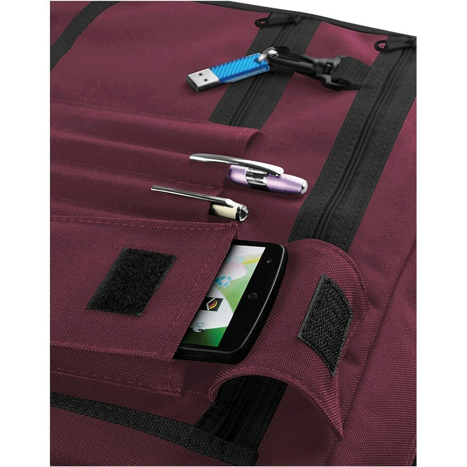 image 1 of Bagbase Contrast Detail Messenger Bag - Burgundy - One Size Purple