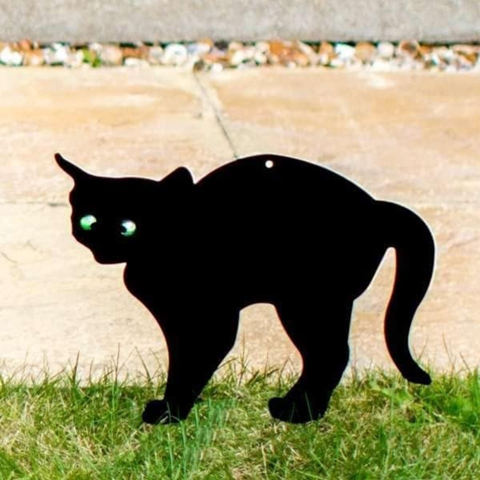 image 1 of Set of 3 Cat Scarers Cat Silhouettes with Lifelike Eyes