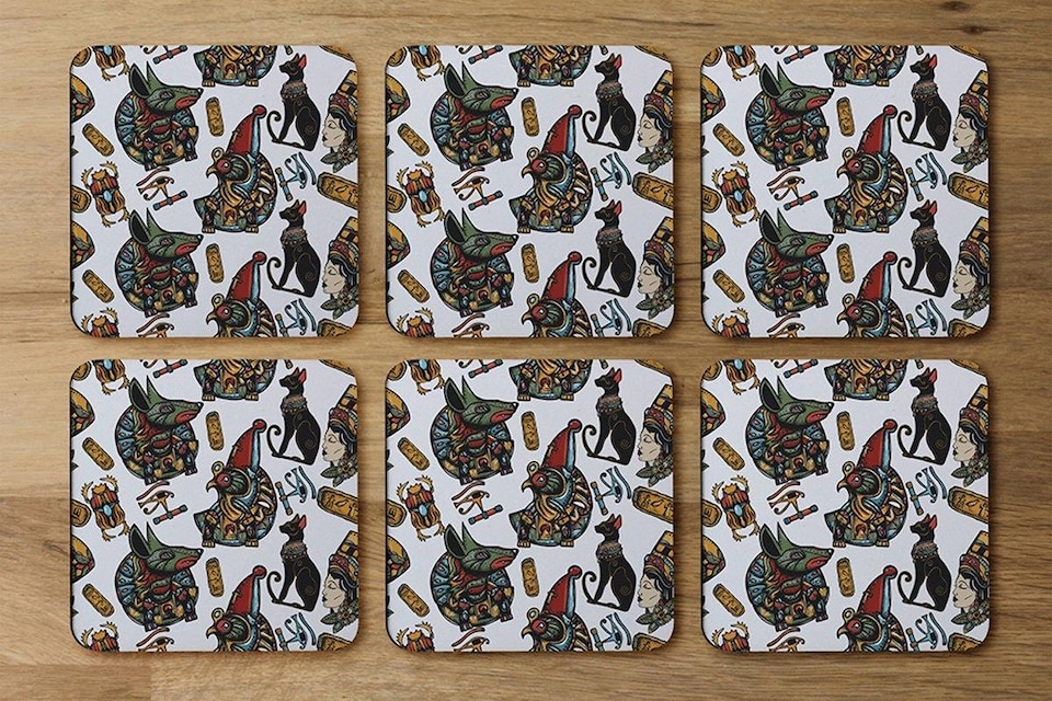 image 1 of Queen Cleopatra. History background (Coaster)