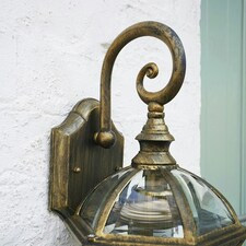 ValueLights Black Headingly Outdoor Wall Lantern with 6W Warm White Bulb