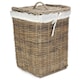 image 1 of Large Square Rattan Laundry Basket | Brown | Brown