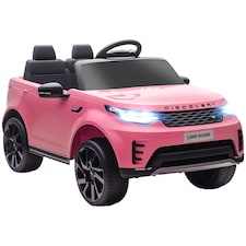 AIYAPLAY Land Rover Discovery Licensed 12V Electric Car for Kids, Ride on SUV with Remote Control, 4 Wheel Suspension System, Slow Start, LED Lights, Music, for 3-6 Years Old | Pink
