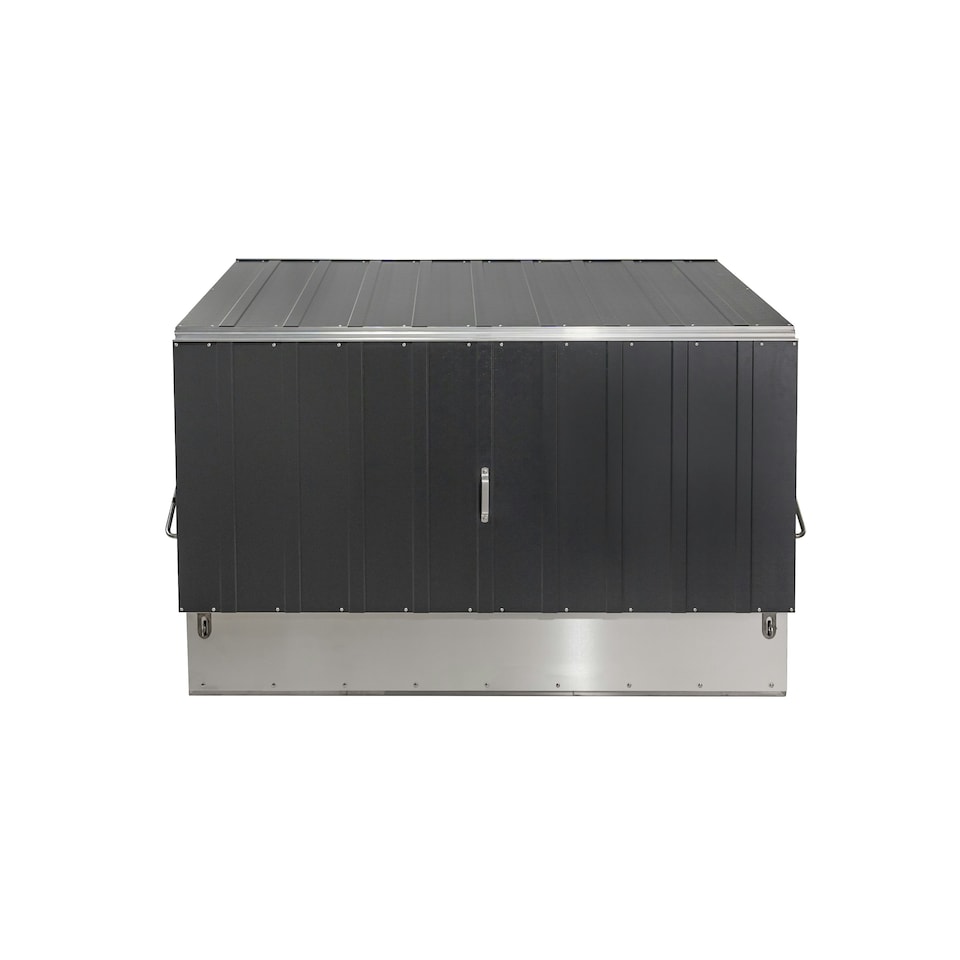 image 1 of Trimetals Bike Storage Shed with Ramp – Fits up to 3 Adult Bikes Grey
