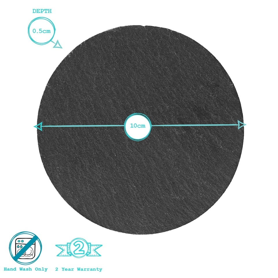 image 1 of Argon Tableware 12 Piece Linea Round Slate Placemats & Coasters Set - 10cm Grey