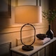 image 3 of ValueLights Antonia Matte Black Oval Table Lamp White Shade