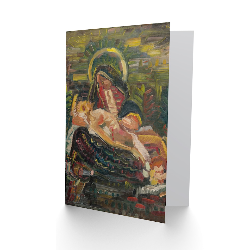 image 1 of Arnold Weisz Kubincan Art Card Pieta Virgin Mary and Christ