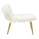 image 5 of Interiors By Premier Stylish Sofa With Gold Finish Legs, Crisp White Seat 2 Seater Sofa For Bedroom, Faux Fur Upholstered Couch White