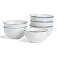 image 1 of Nicola Spring White Farmhouse Serving Bowls - 18cm - Pack of 6 | White | White