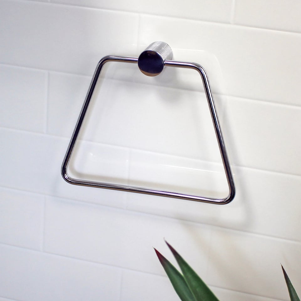 image 1 of Showerdrape Vitality Chrome Stainless Steel Wall Mounted Towel Ring | Silver | 1