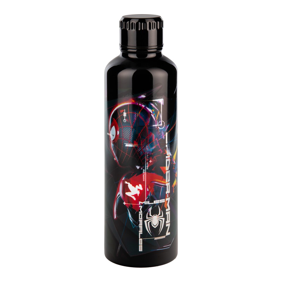 image 1 of Miles Morales Spider-Man Metal Water Bottle, 500ml Stainless Steel Insulated Flask for School & Sports, Paladone