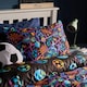 image 2 of OHS Kids Comic Football Reversible Bedding Duvet Cover Set with Pillowcase | Multi | Multi | Single