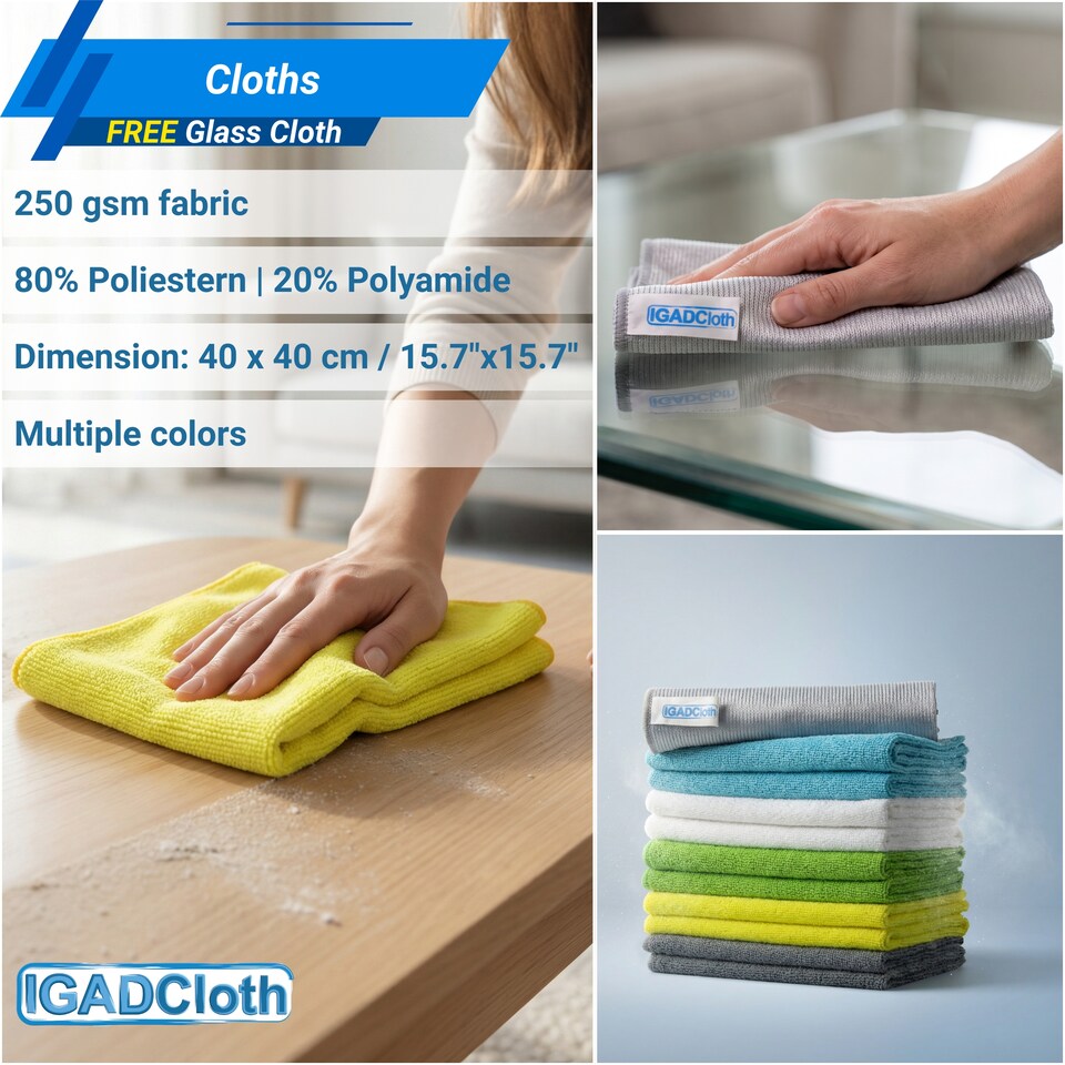 image 1 of IGADPole 12L Window Cleaning Bucket Kit with 14" Squeegee & 10x Free Microfibre Cloths + 1 Special Glass Cloth