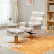 image 2 of HOMCOM Recliner Chair and Footstool Linen-touch Fabric Wooden Base Multicolour