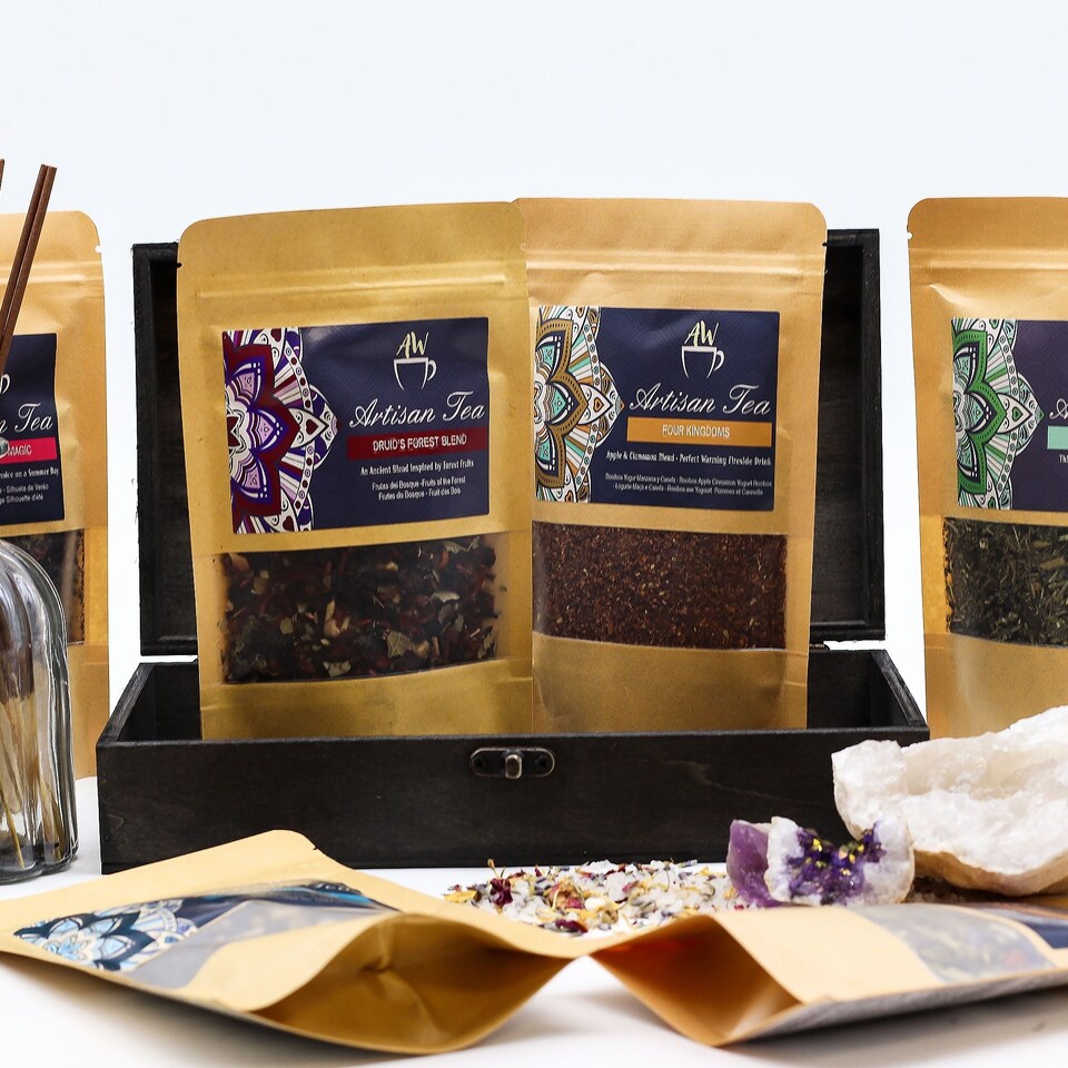 image 1 of Serenityy Vintage Grey Tea and Gift Hamper Box