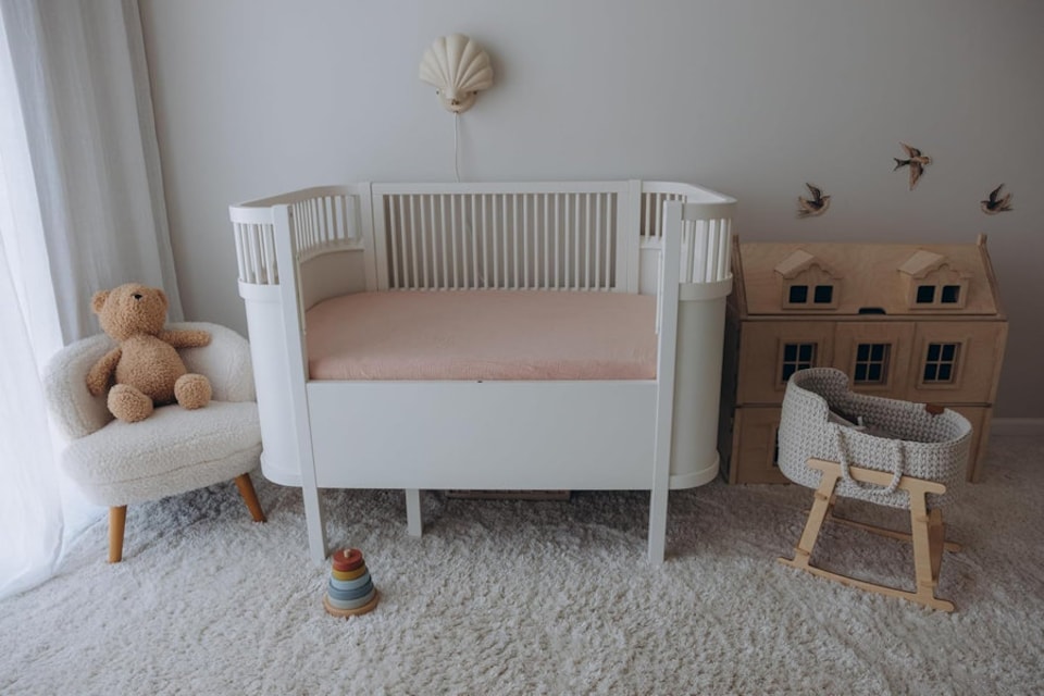 image 1 of MHG Living Muslin Cot Sheets - 100% Cotton Rose/Pink Cot Sheets - 70x140