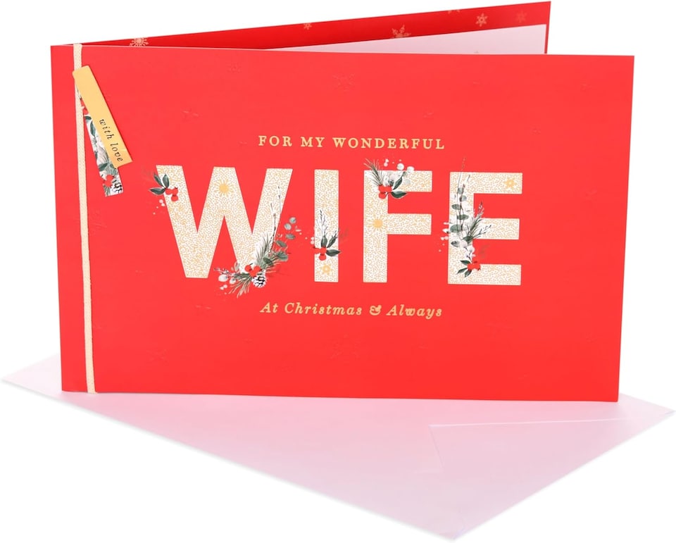 image 1 of Lettering Design Wife Christmas Card