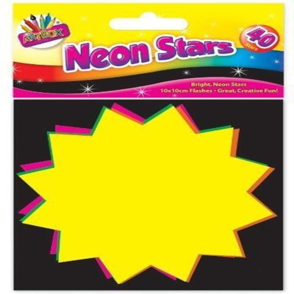 image 1 of Artbox 10x10cm Fluorescent Stars (Pack of 40)