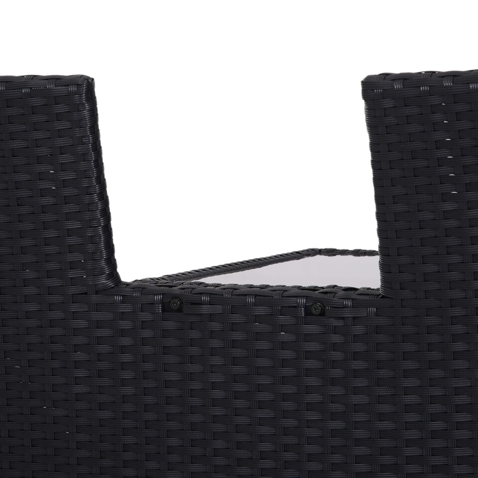 image 1 of Outsunny Rattan Chair Garden Furniture Patio Companion Love Seat Table 