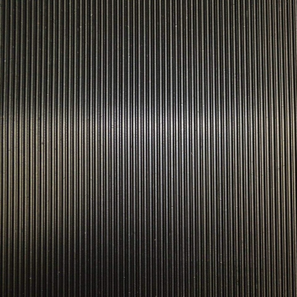 image 1 of Rubber Flooring Matting - 1m x 1m x 3mm - Fine Ribbed - Workshop Garage Shed Van Non-Slip