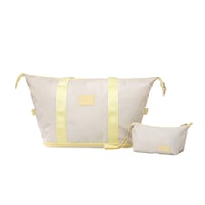 Stylish Duffel Bag & Toiletry Bag, Perfect Gym, Travel & Everyday Carry - White